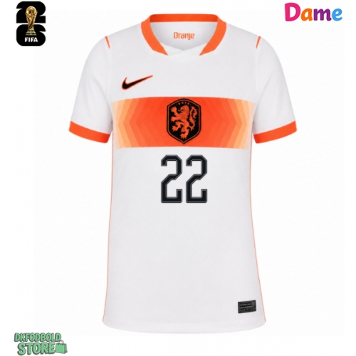 Holland Denzel Dumfries #22 Replika Udebanetrøje Dame VM 2026 Kortærmet